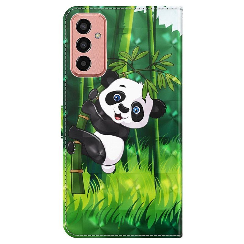 Lærdeksel Til Samsung Galaxy M13 Panda Og Bambus Med Snor