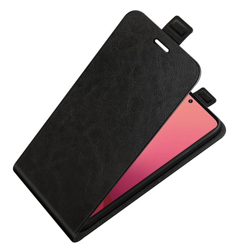 Lærdeksel Til Xiaomi 12 Pro Folio Deksel Vertikal Klaff Skinneffekt