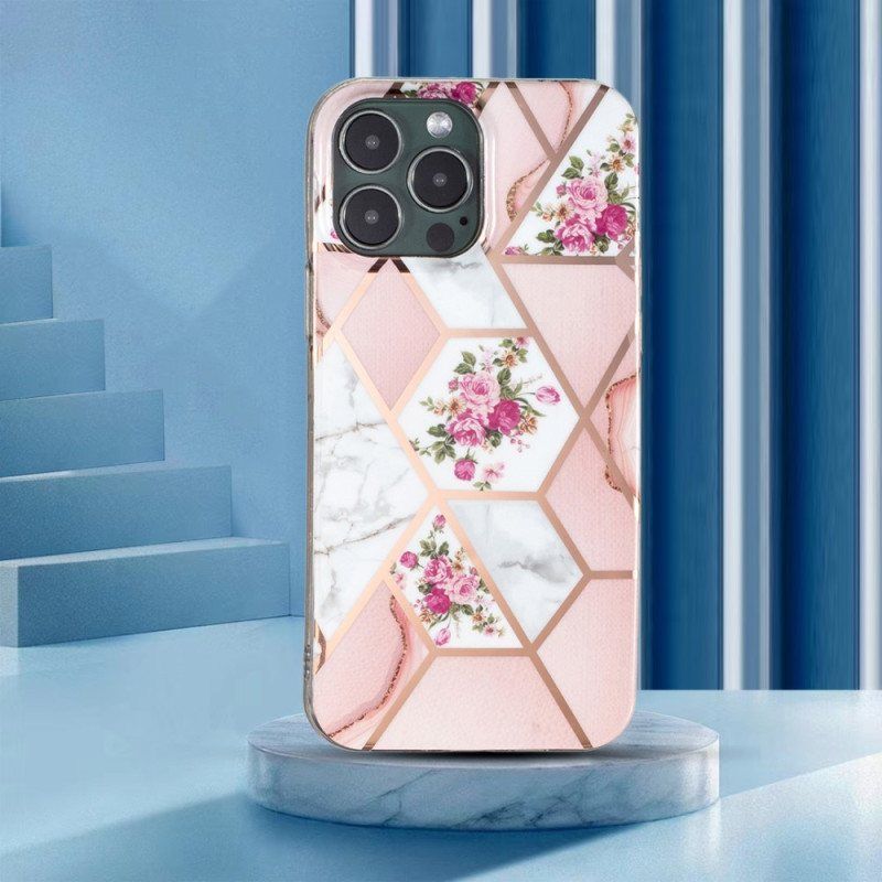 Mobildeksel Til iPhone 15 Pro Blomstermarmor