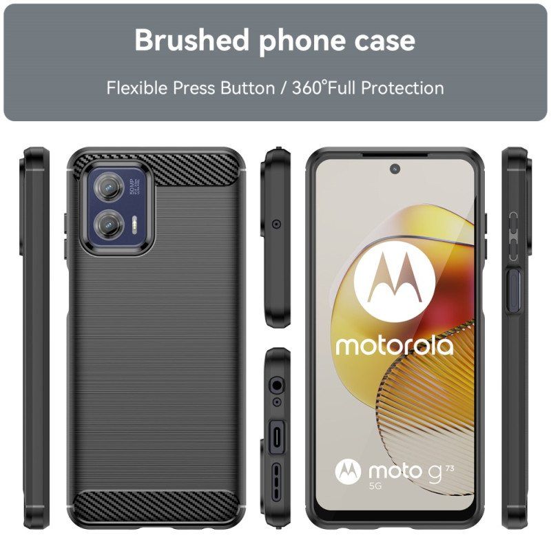 Mobildeksel Til Moto G73 5G Børstet Karbonfiber