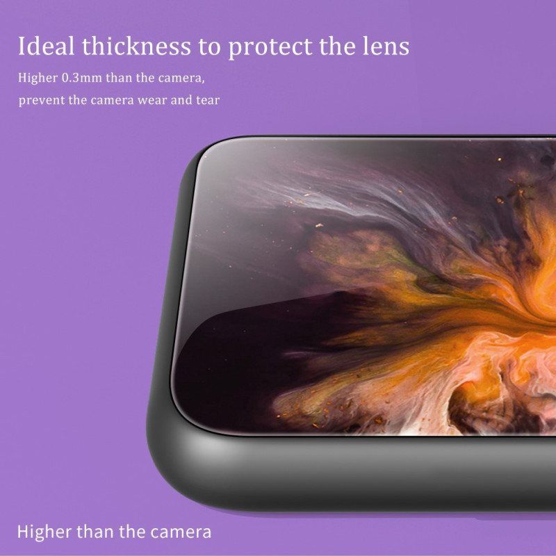 Mobildeksel Til Samsung Galaxy S23 Ultra 5G Marmorfarger Herdet Glass