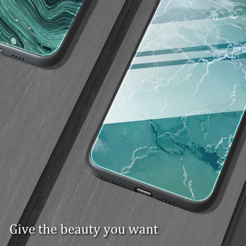 Mobildeksel Til Samsung Galaxy S23 Ultra 5G Marmorfarger Herdet Glass